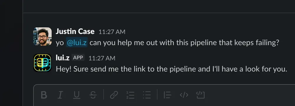 Slack conversation 1